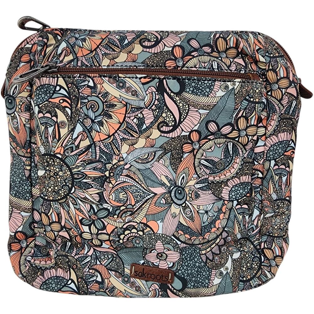 Sakroots Purse Artist Circle Sienna Backpack Crossbody Bag Brown Convertible Rea - Picture 3 of 12